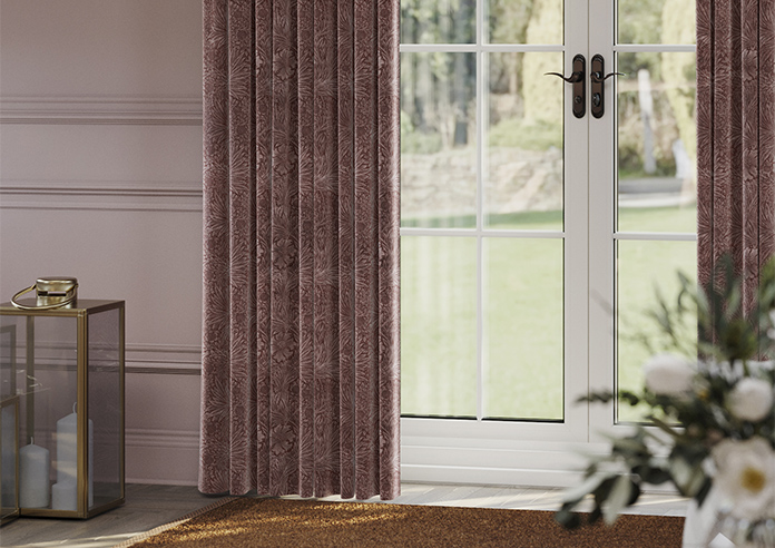 William Morris At Home Marigold Velvet, Berry - Made to Measure Curtains - Image 5